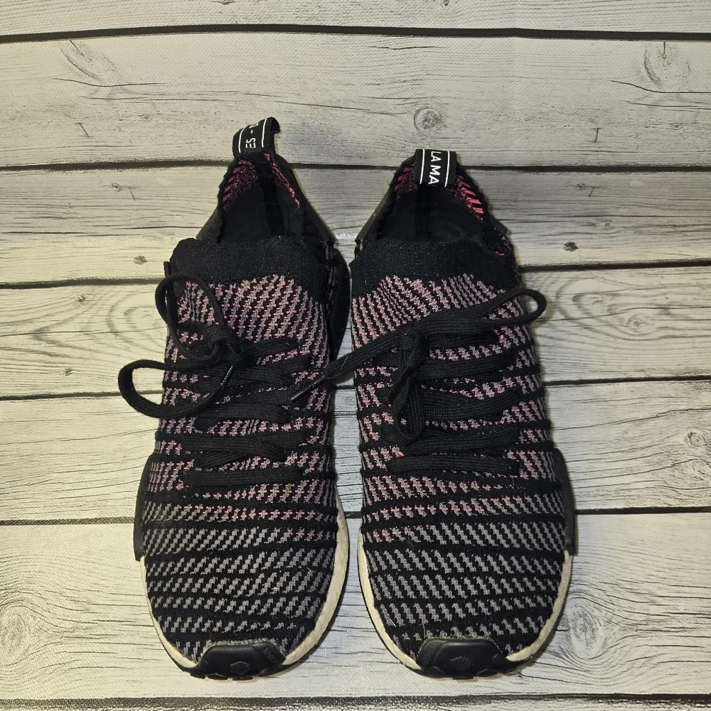 Adidas NMD_R1 STLT Primeknit Solar Pink Black Men’s 10.5 Boost Sneakers